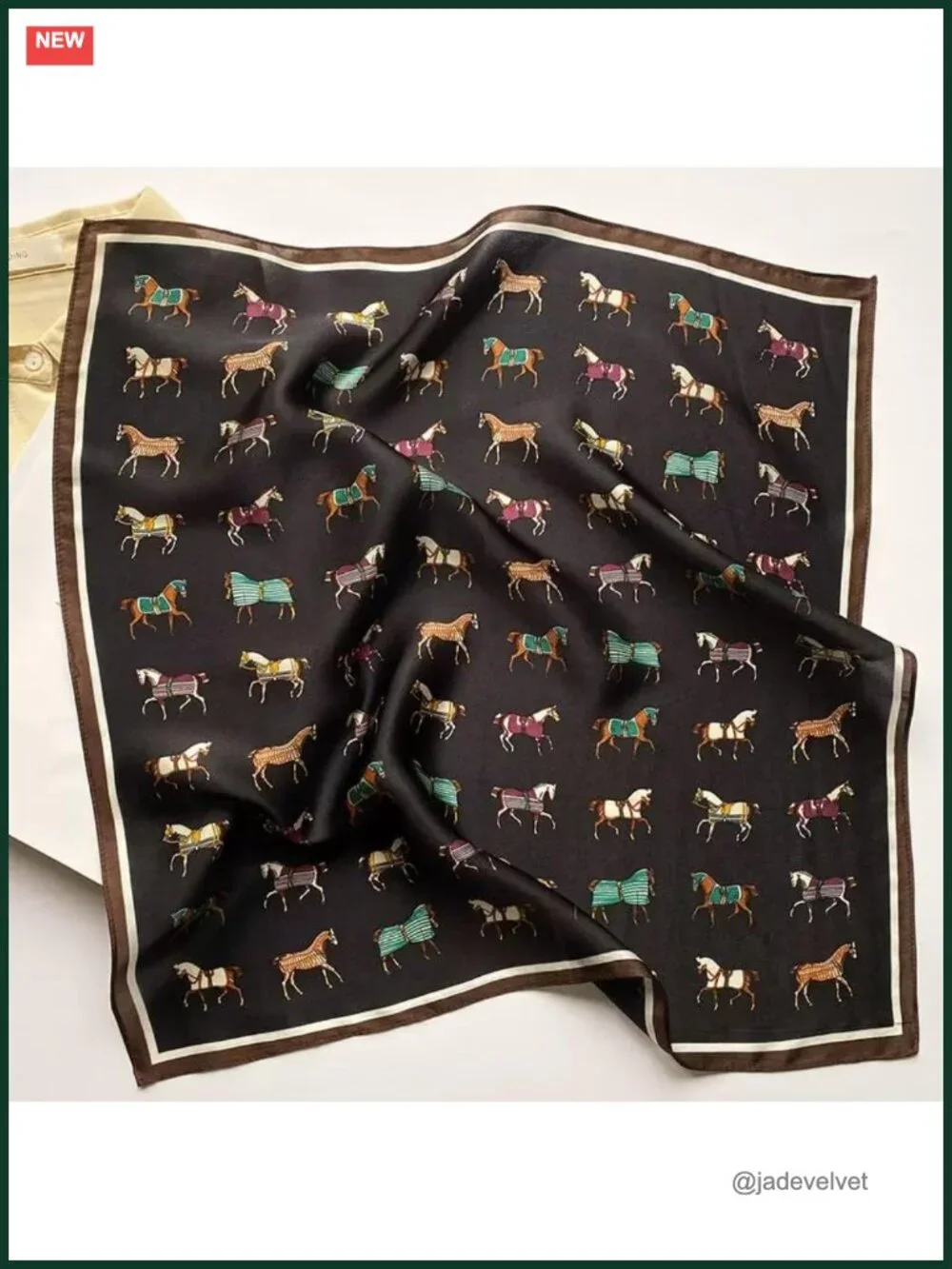 100% Pure Mulberry Silk Small Square Scarf 21x21 Digital Printed Neckerchief